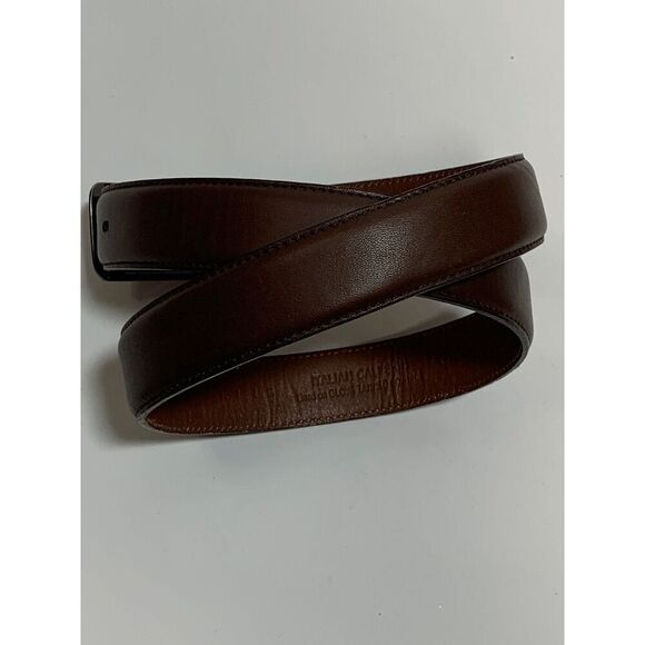 Perry Ellis Men's Italian Calfskin Metal Buckle Cowhide Leather Belt Brown Sz 32 - Picture 8 of 9